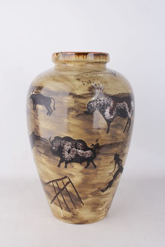 Large ceramic vase - vase, bison